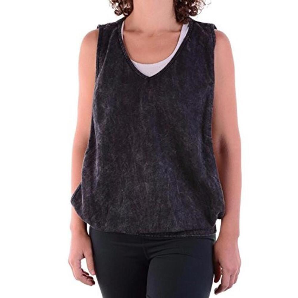 Miken Womens Flow Black Garment Mineral Wash Sweatshirt Size M